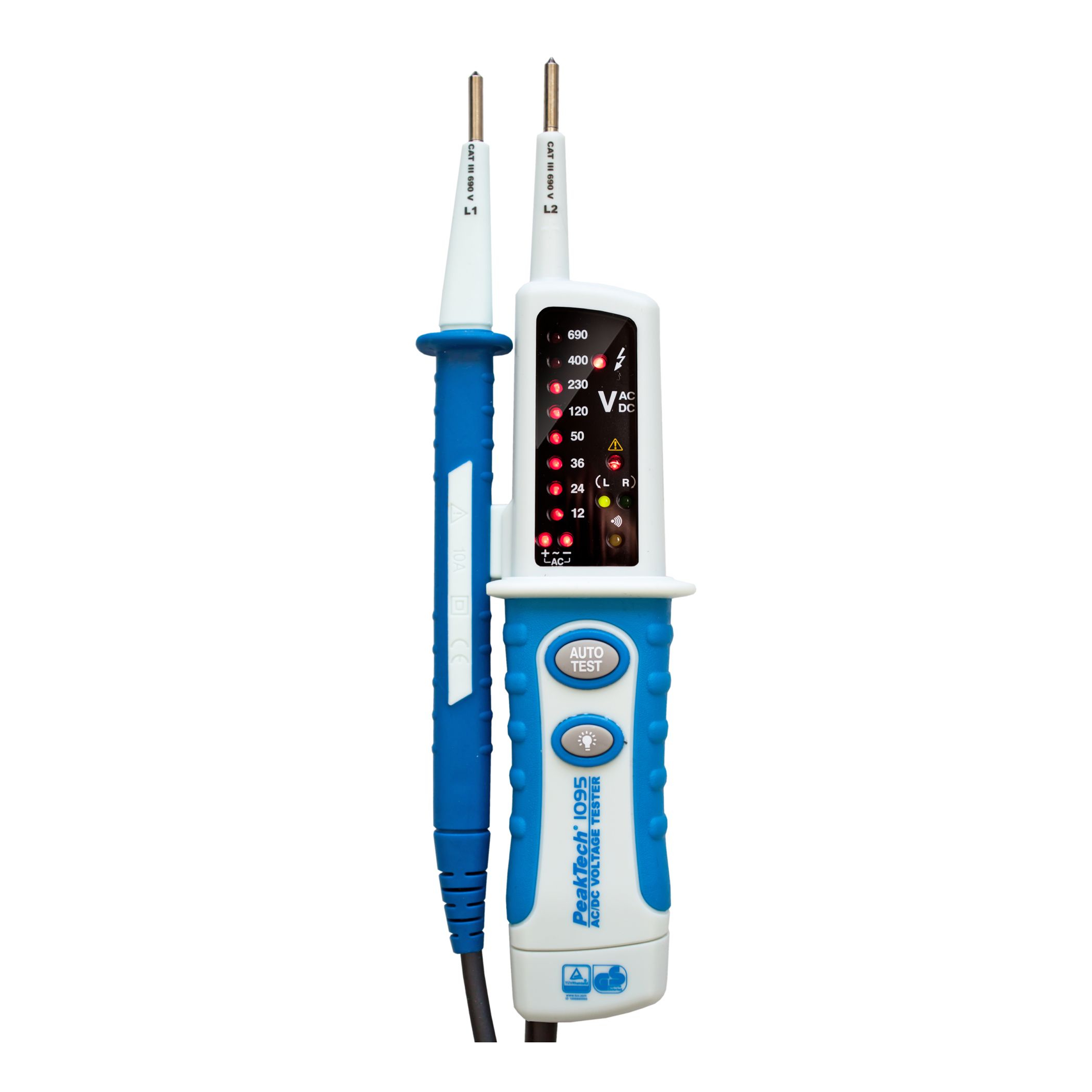 PeakTech P 1095 AC/DC Spanningstester met LED-display